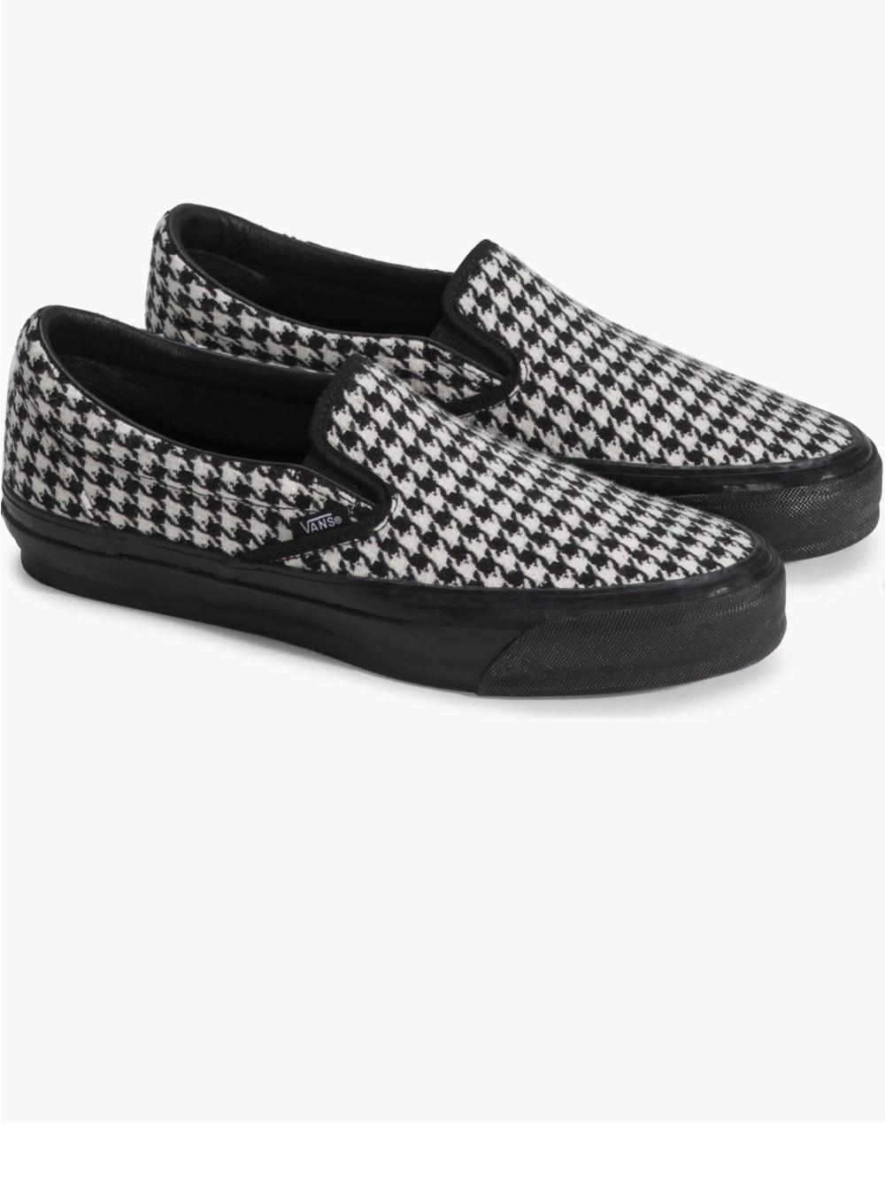 NWOT Vans  Slip-On Houndstooth Canvas Loafers - Black & White Unisex